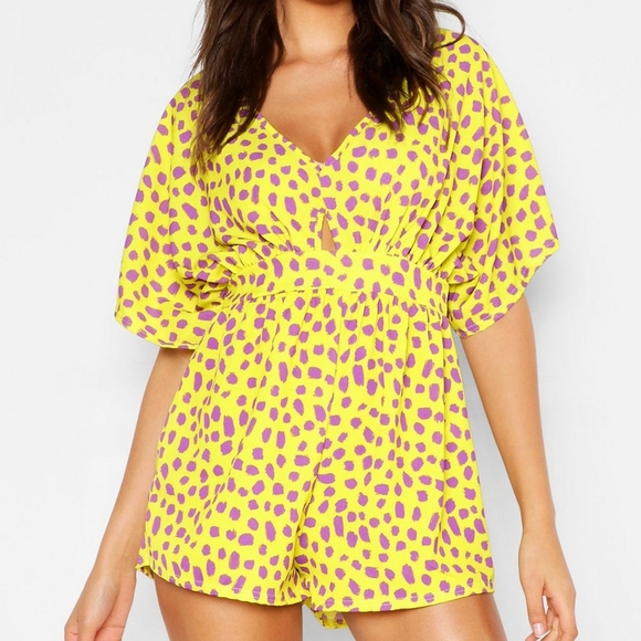 🎈2/$50 🆕️Tall Leopard Print Kimono Playsuit - Picture 7 of 9